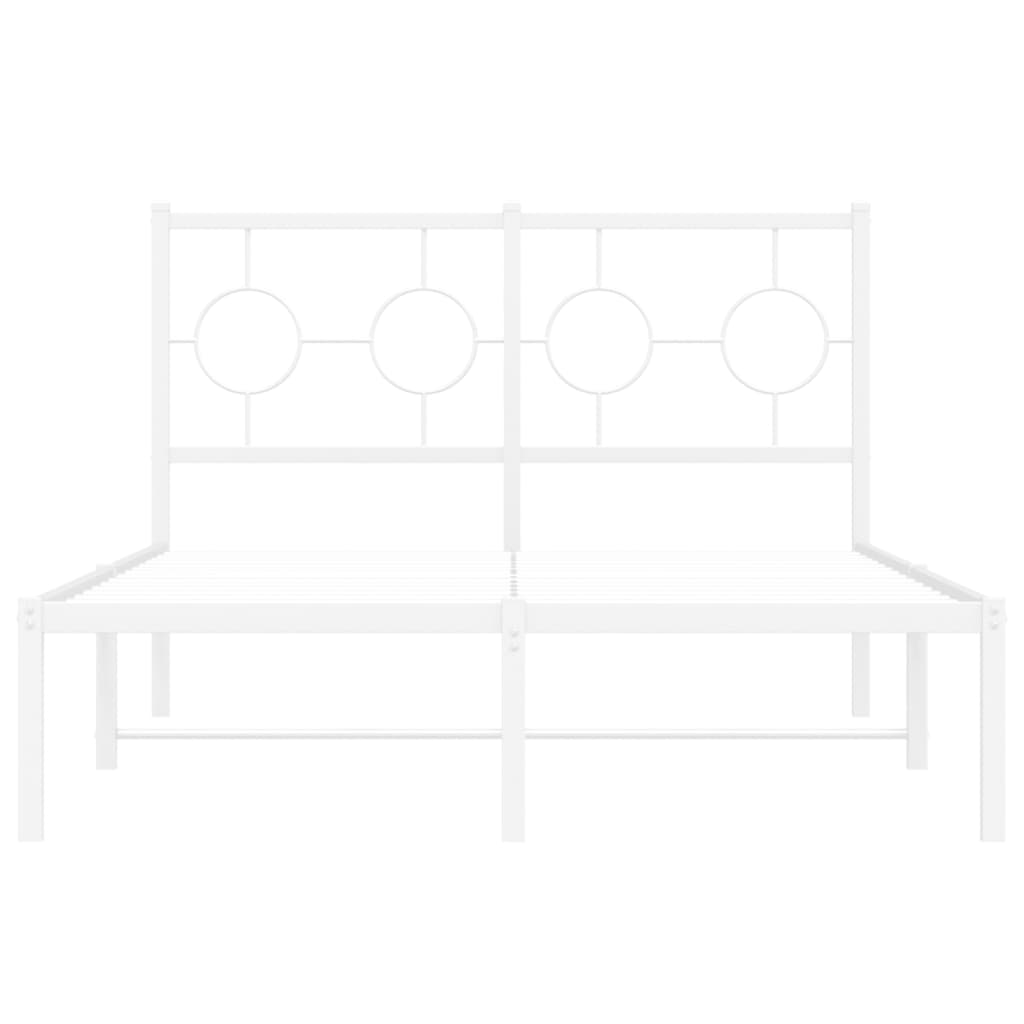 Bedframe met hoofdbord metaal wit 120x190 cm is nu te koop bij PeponiXL, paradijselijk wonen!
