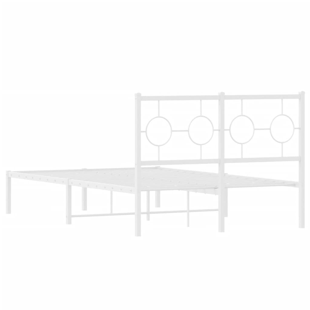 Bedframe met hoofdbord metaal wit 120x190 cm is nu te koop bij PeponiXL, paradijselijk wonen!