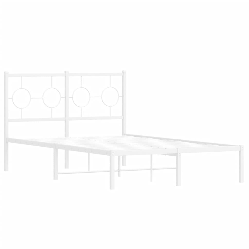 Bedframe met hoofdbord metaal wit 120x200 cm is nu te koop bij PeponiXL, paradijselijk wonen!