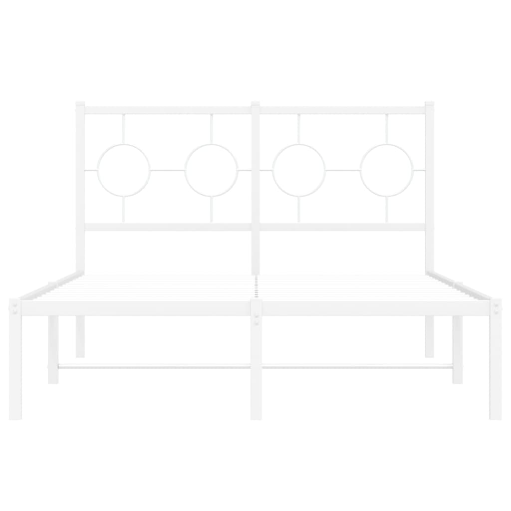 Bedframe met hoofdbord metaal wit 120x200 cm is nu te koop bij PeponiXL, paradijselijk wonen!