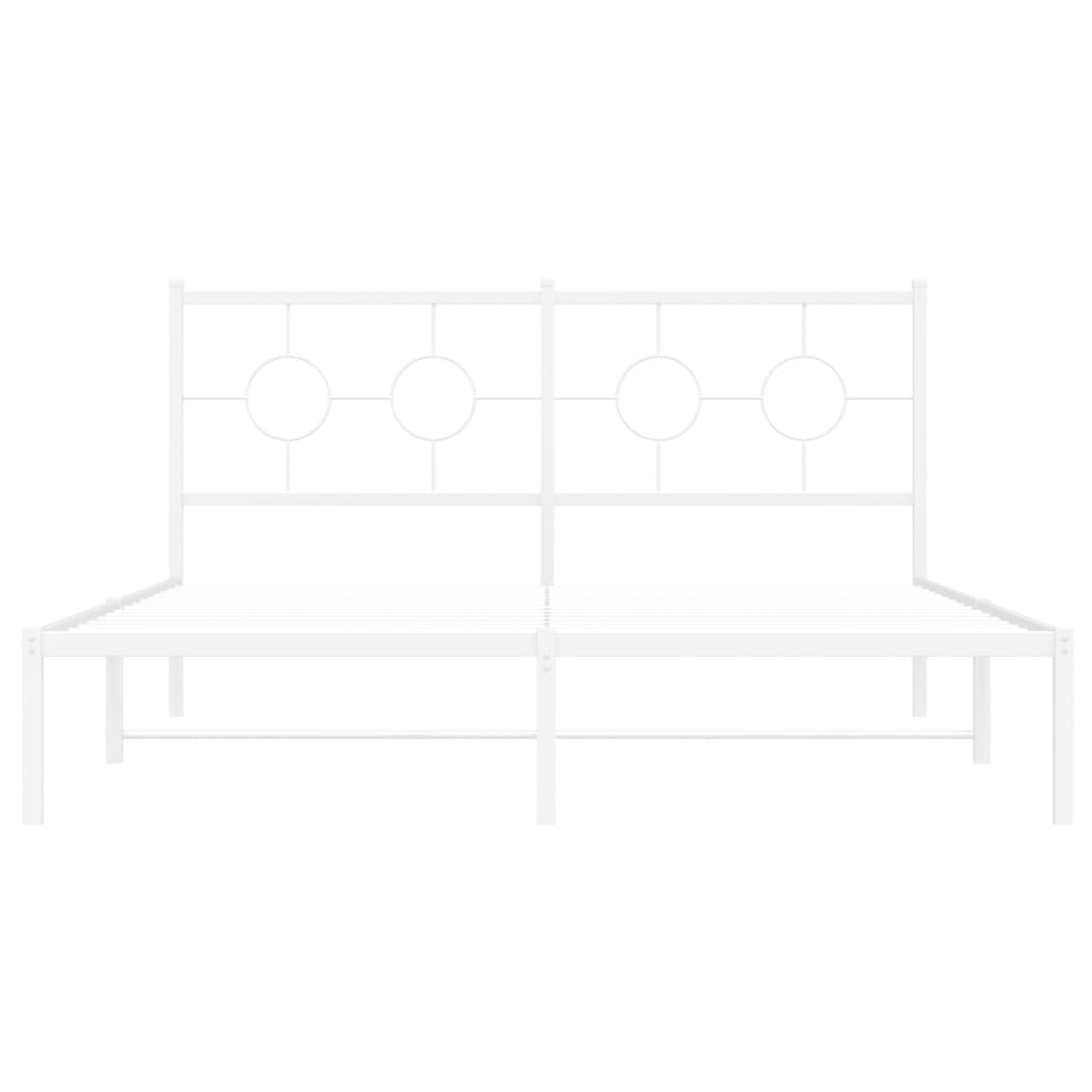 Bedframe met hoofdbord metaal wit 160x200 cm is nu te koop bij PeponiXL, paradijselijk wonen!