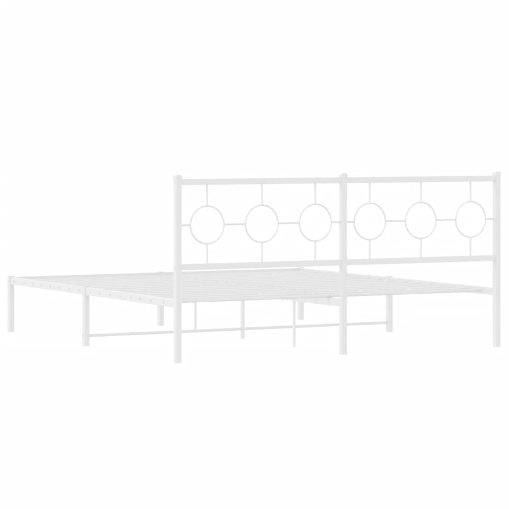 Bedframe met hoofdbord metaal wit 183x213 cm is nu te koop bij PeponiXL, paradijselijk wonen!