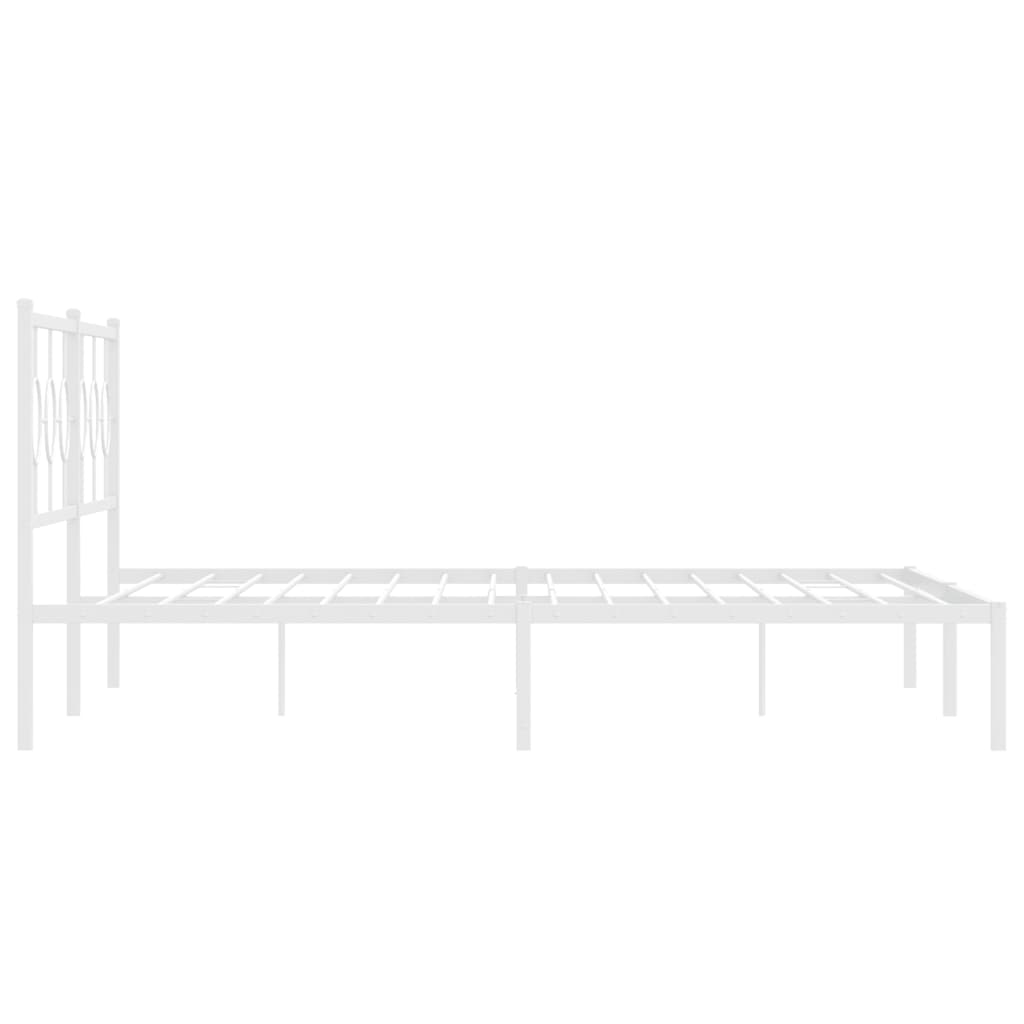 Bedframe met hoofdbord metaal wit 193x203 cm is nu te koop bij PeponiXL, paradijselijk wonen!