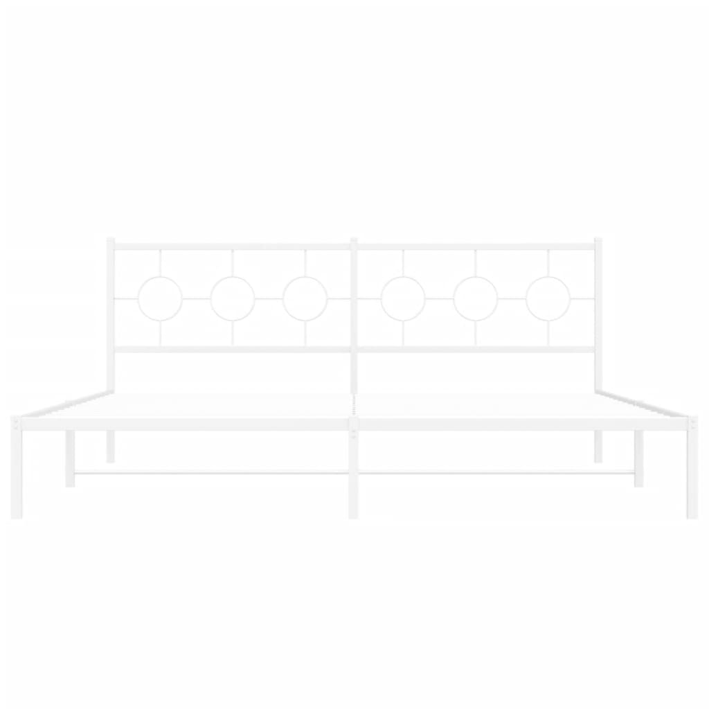 Bedframe met hoofdbord metaal wit 200x200 cm is nu te koop bij PeponiXL, paradijselijk wonen!