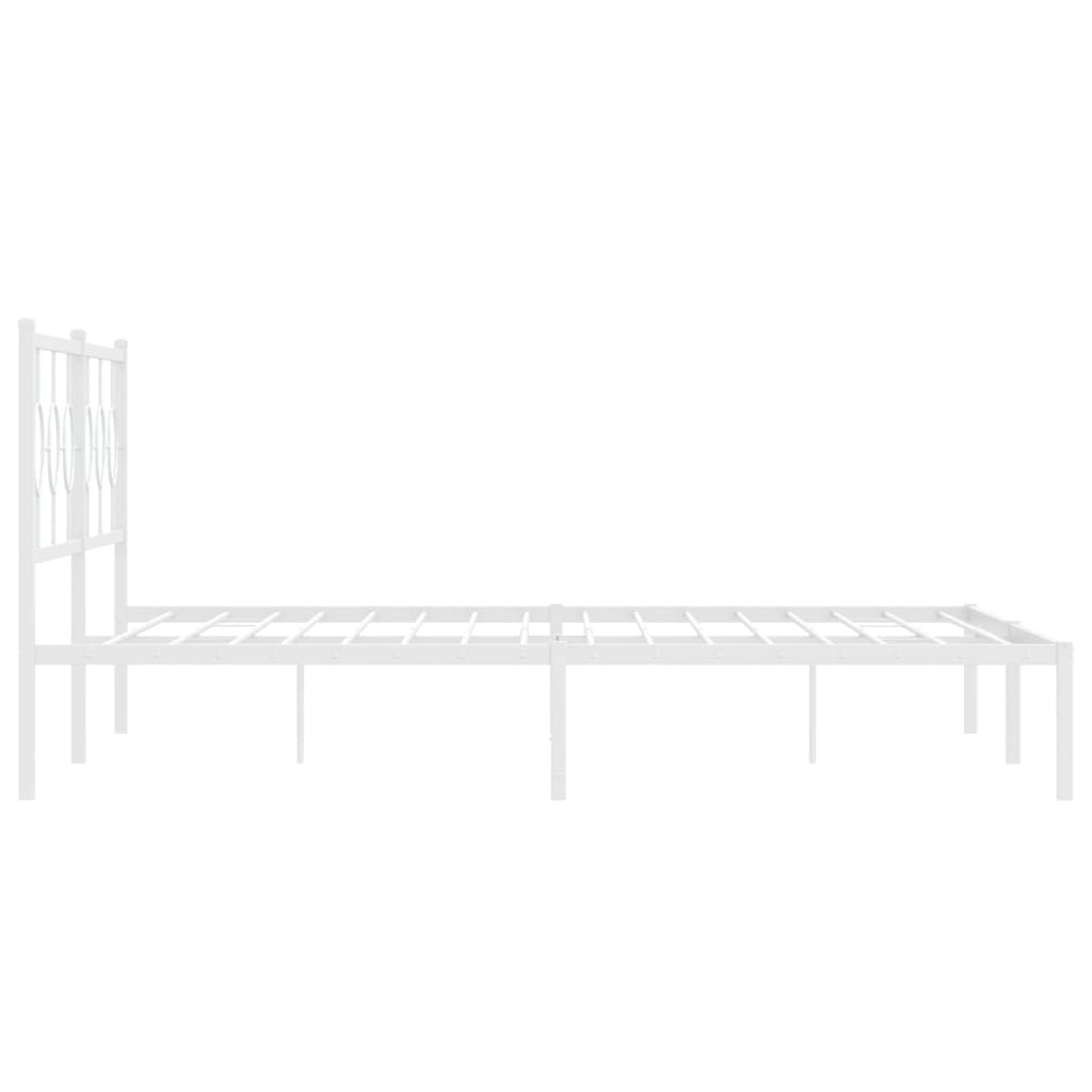 Bedframe met hoofdbord metaal wit 200x200 cm is nu te koop bij PeponiXL, paradijselijk wonen!