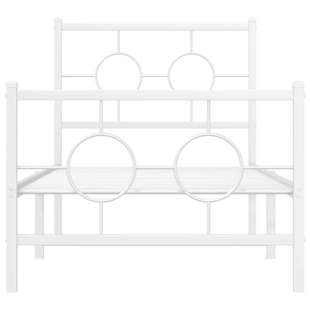 Bedframe met hoofd- en voeteneinde metaal wit 80x200 cm is nu te koop bij PeponiXL, paradijselijk wonen!