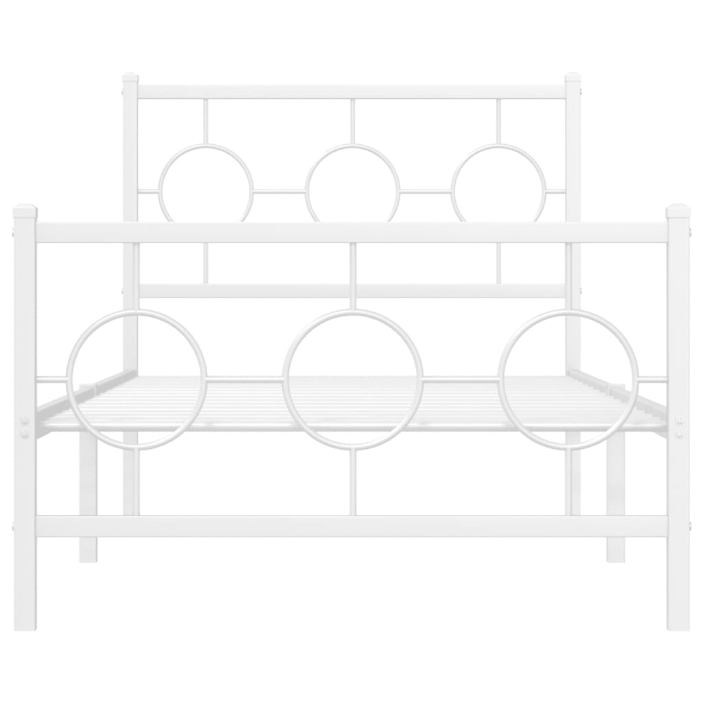 Bedframe met hoofd- en voeteneinde metaal wit 90x190 cm is nu te koop bij PeponiXL, paradijselijk wonen!