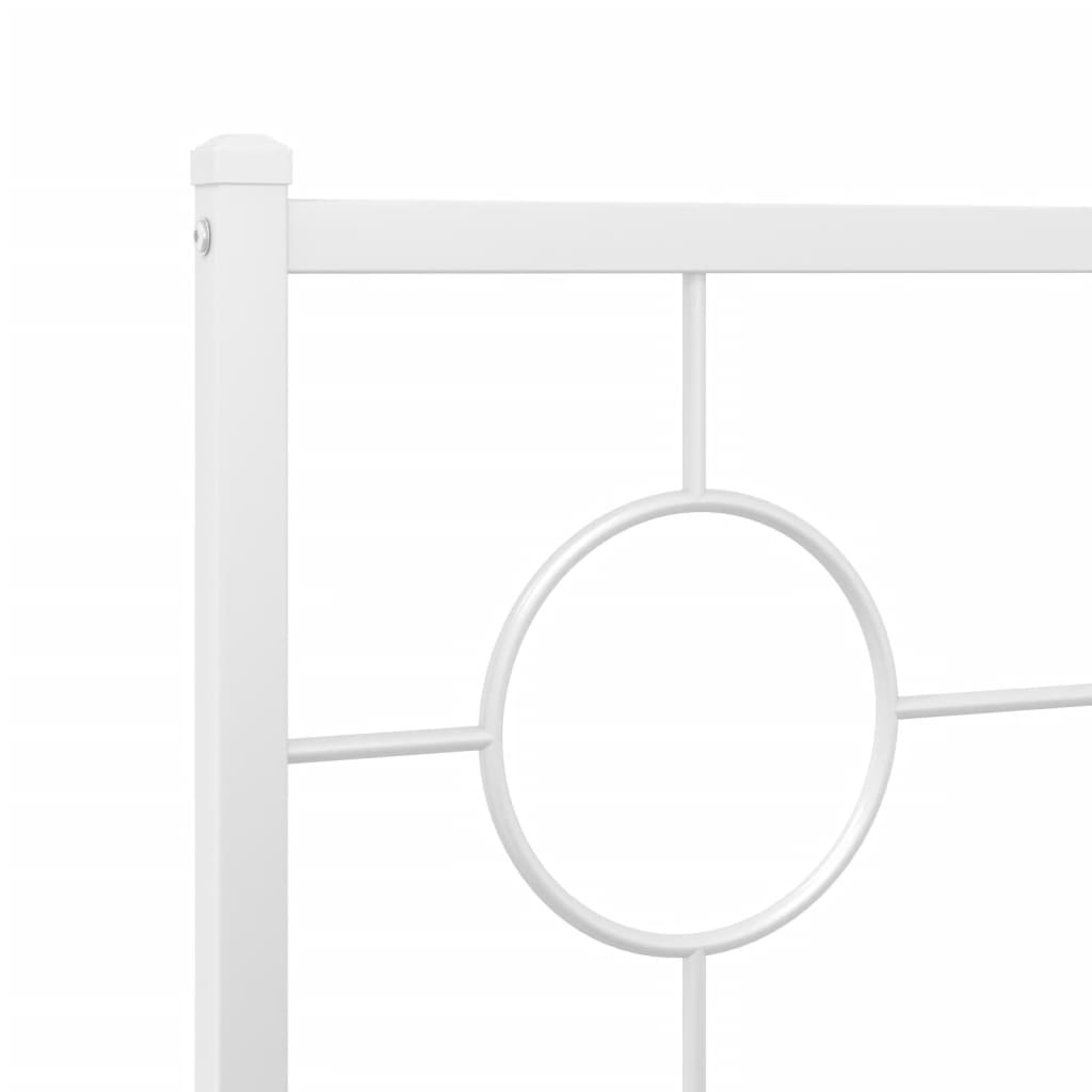 Bedframe met hoofd- en voeteneinde metaal wit 90x190 cm is nu te koop bij PeponiXL, paradijselijk wonen!