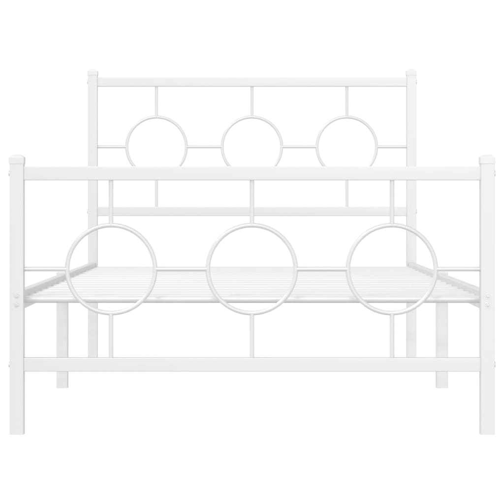 Bedframe met hoofd- en voeteneinde metaal wit 100x190 cm is nu te koop bij PeponiXL, paradijselijk wonen!