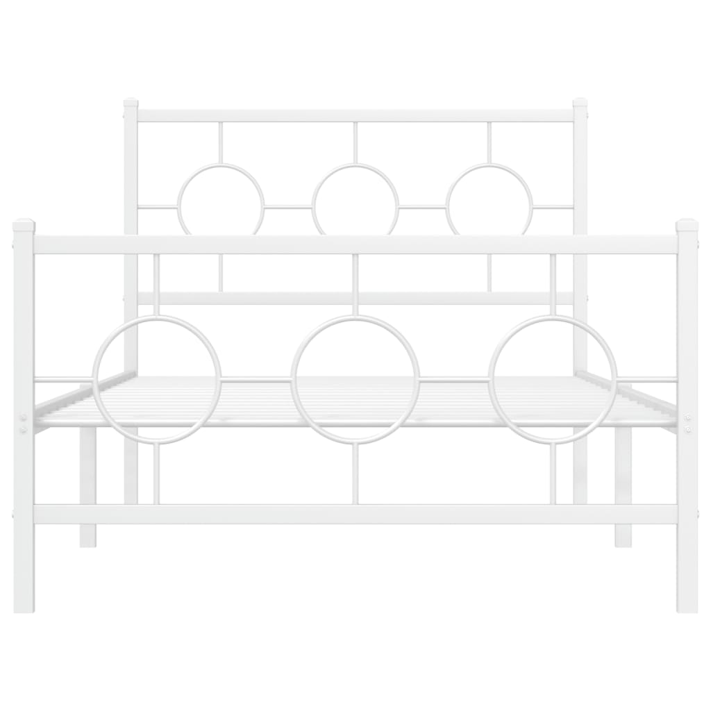 Bedframe met hoofd- en voeteneinde metaal wit 100x200 cm is nu te koop bij PeponiXL, paradijselijk wonen!