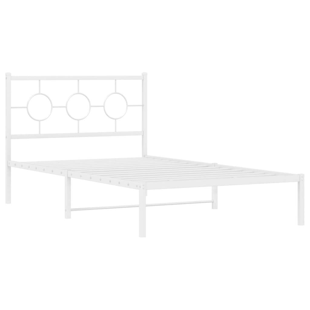 Bedframe met hoofd- en voeteneinde metaal wit 107x203 cm is nu te koop bij PeponiXL, paradijselijk wonen!