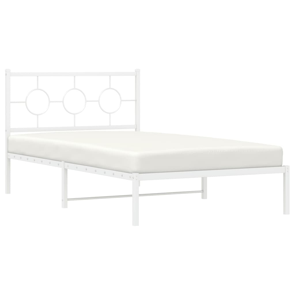 Bedframe met hoofd- en voeteneinde metaal wit 107x203 cm is nu te koop bij PeponiXL, paradijselijk wonen!