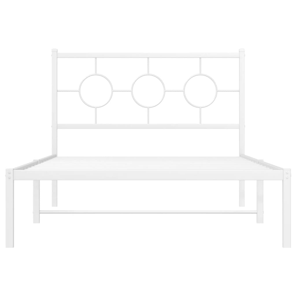 Bedframe met hoofd- en voeteneinde metaal wit 107x203 cm is nu te koop bij PeponiXL, paradijselijk wonen!