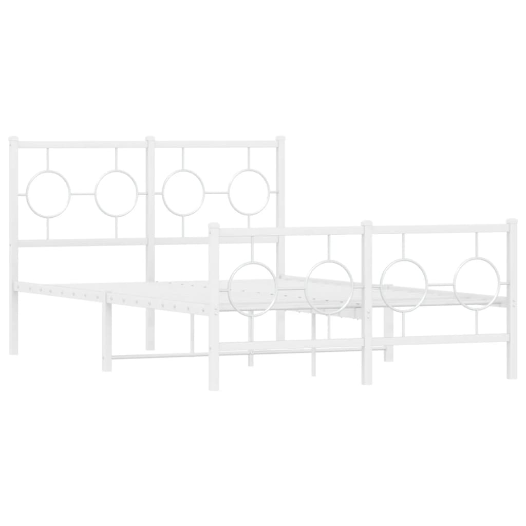 Bedframe met hoofd- en voeteneinde metaal wit 120 x 190 cm is nu te koop bij PeponiXL, paradijselijk wonen!
