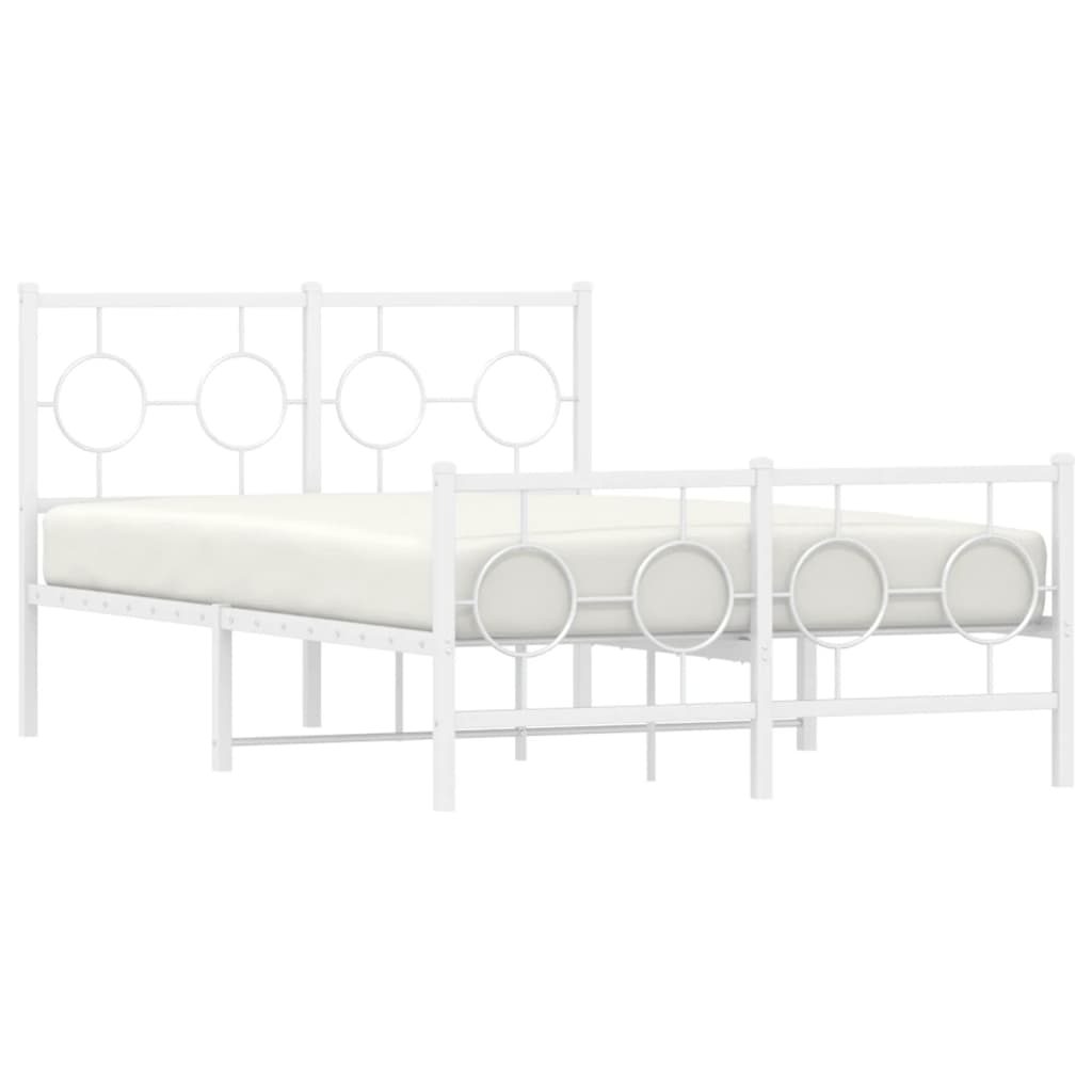 Bedframe met hoofd- en voeteneinde metaal wit 120 x 190 cm is nu te koop bij PeponiXL, paradijselijk wonen!