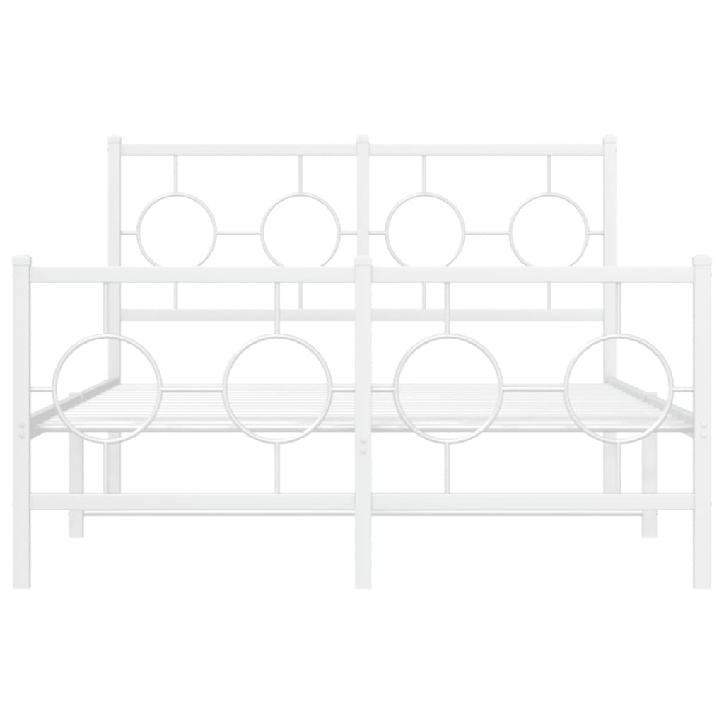 Bedframe met hoofd- en voeteneinde metaal wit 120 x 190 cm is nu te koop bij PeponiXL, paradijselijk wonen!