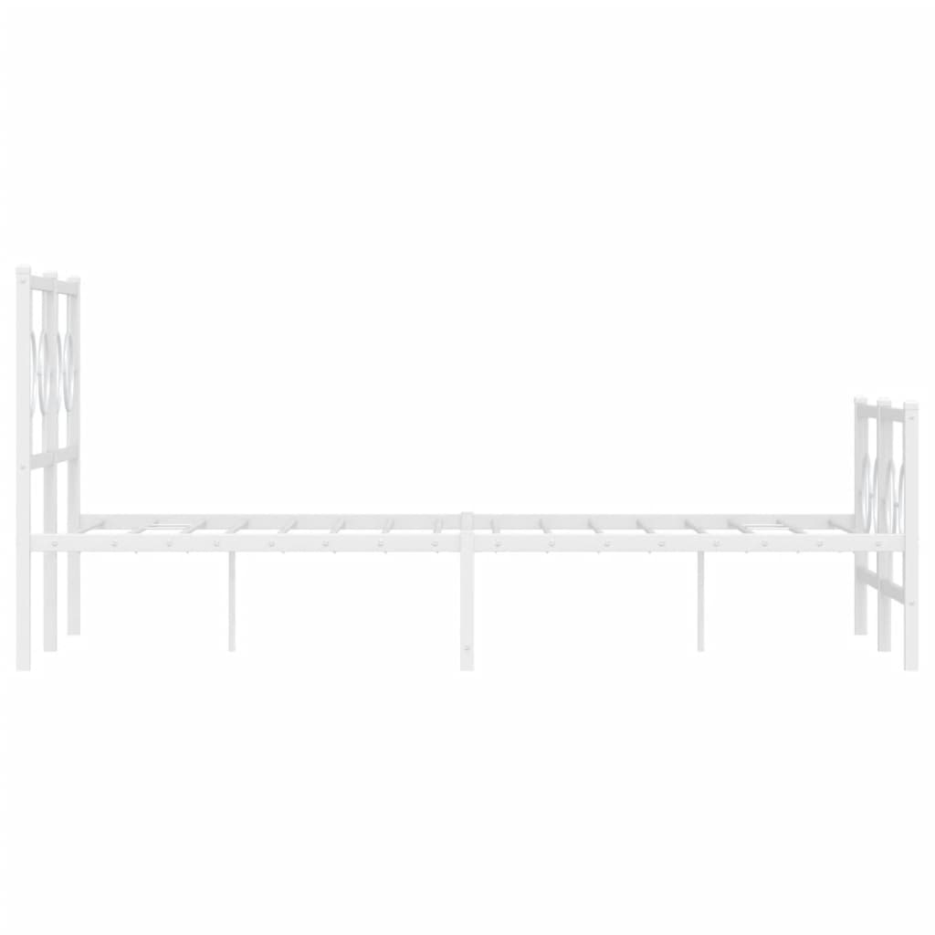 Bedframe met hoofd- en voeteneinde metaal wit 120 x 190 cm is nu te koop bij PeponiXL, paradijselijk wonen!