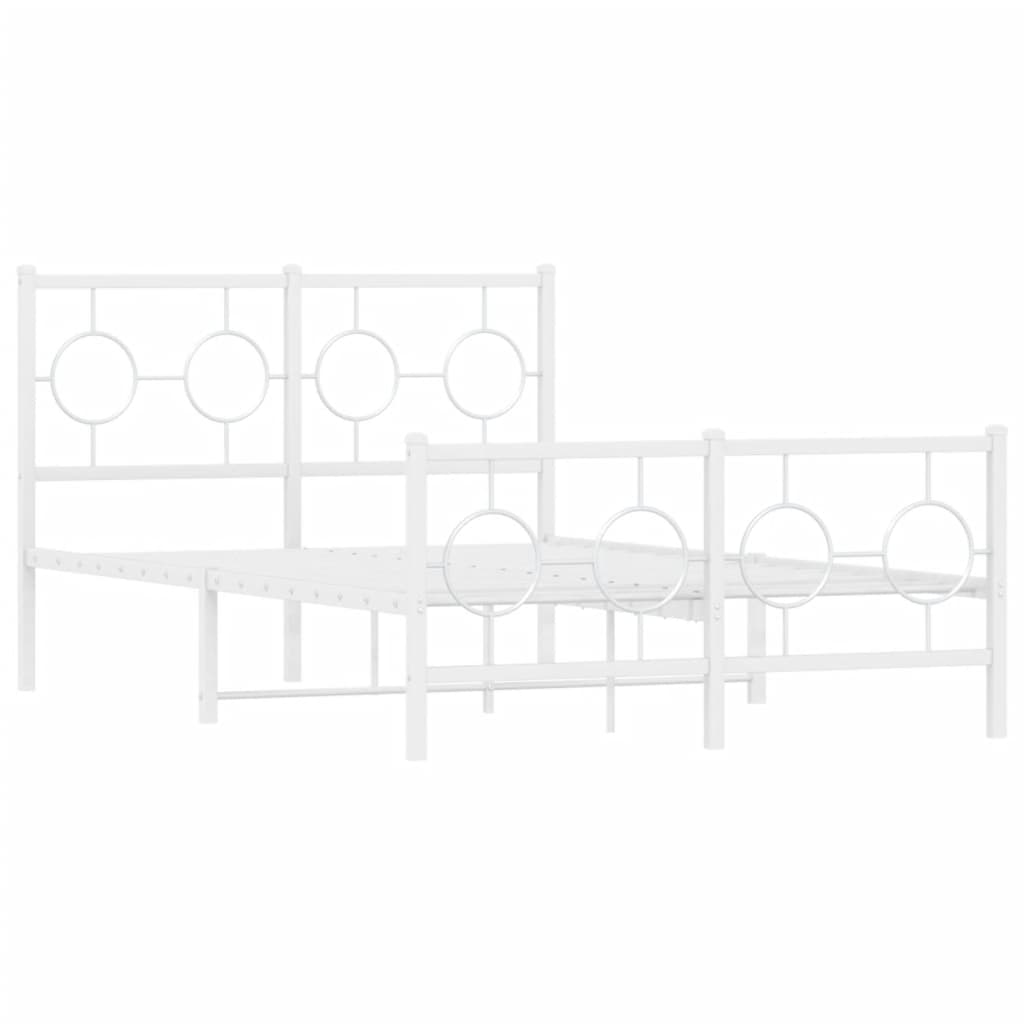 Bedframe met hoofd- en voeteneinde metaal wit 120x200 cm is nu te koop bij PeponiXL, paradijselijk wonen!