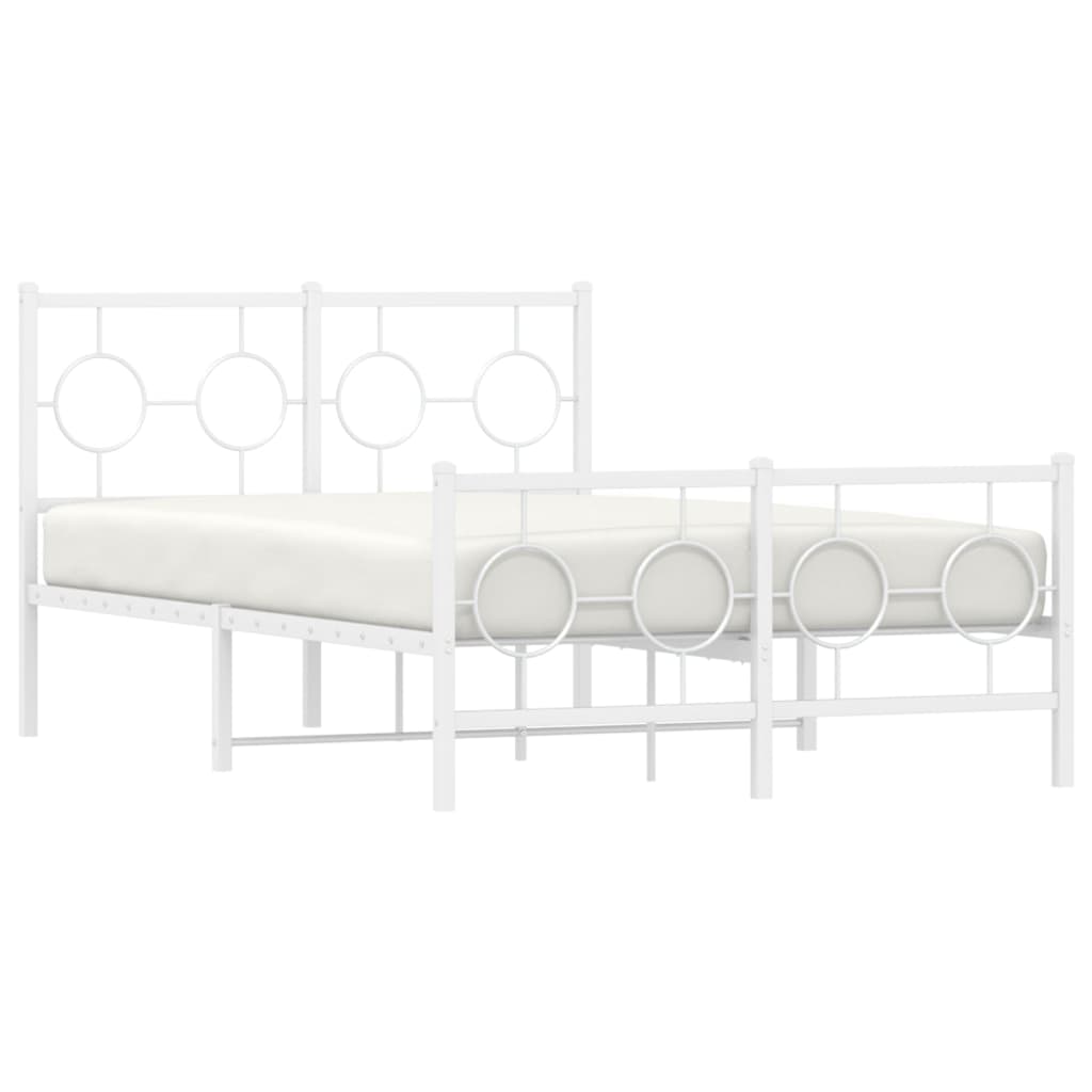 Bedframe met hoofd- en voeteneinde metaal wit 120x200 cm is nu te koop bij PeponiXL, paradijselijk wonen!