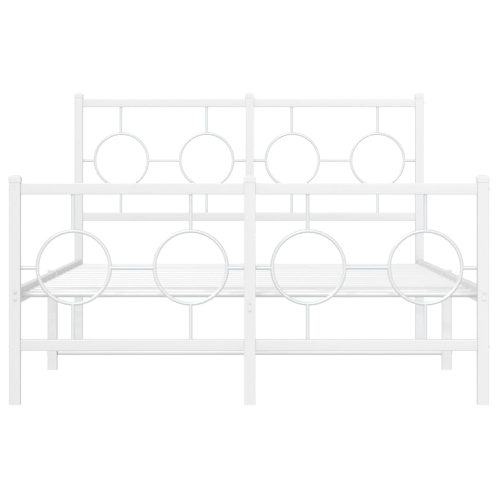 Bedframe met hoofd- en voeteneinde metaal wit 120x200 cm is nu te koop bij PeponiXL, paradijselijk wonen!