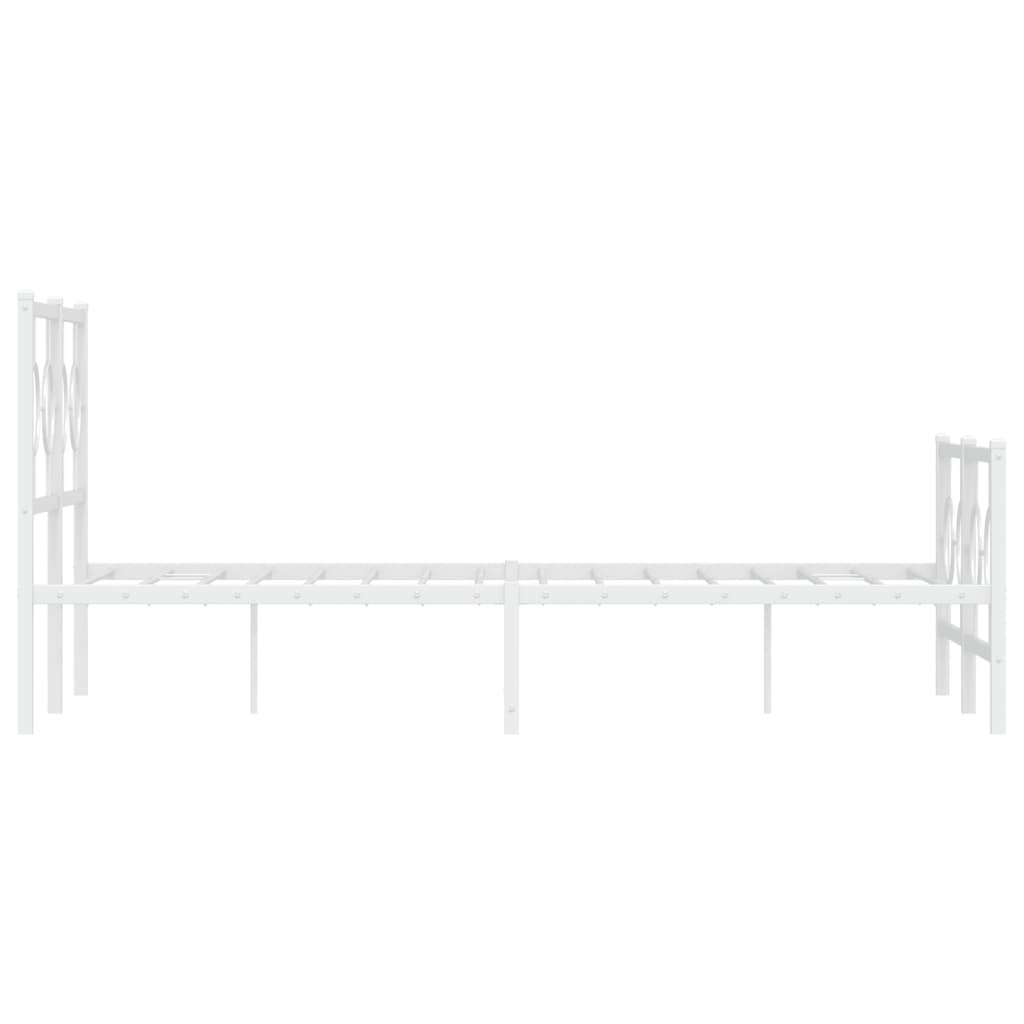 Bedframe met hoofd- en voeteneinde metaal wit 120x200 cm is nu te koop bij PeponiXL, paradijselijk wonen!