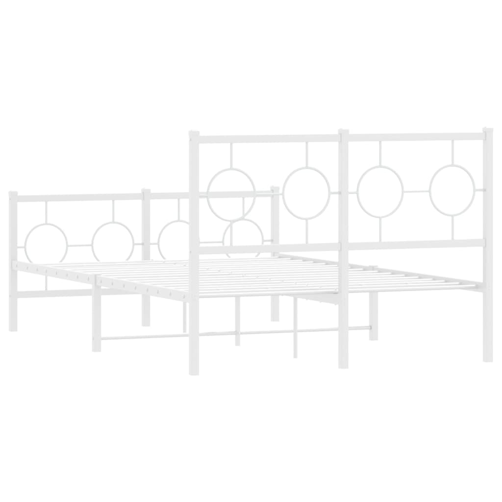 Bedframe met hoofd- en voeteneinde metaal wit 120x200 cm is nu te koop bij PeponiXL, paradijselijk wonen!