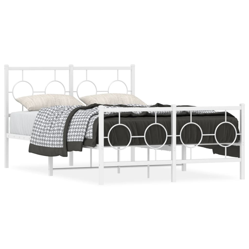 Bedframe met hoofd- en voeteneinde metaal wit 120x200 cm is nu te koop bij PeponiXL, paradijselijk wonen!