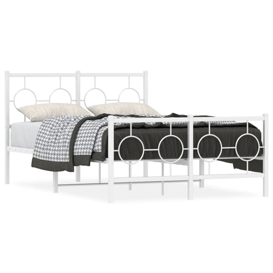 Bedframe met hoofd- en voeteneinde metaal wit 120x200 cm is nu te koop bij PeponiXL, paradijselijk wonen!