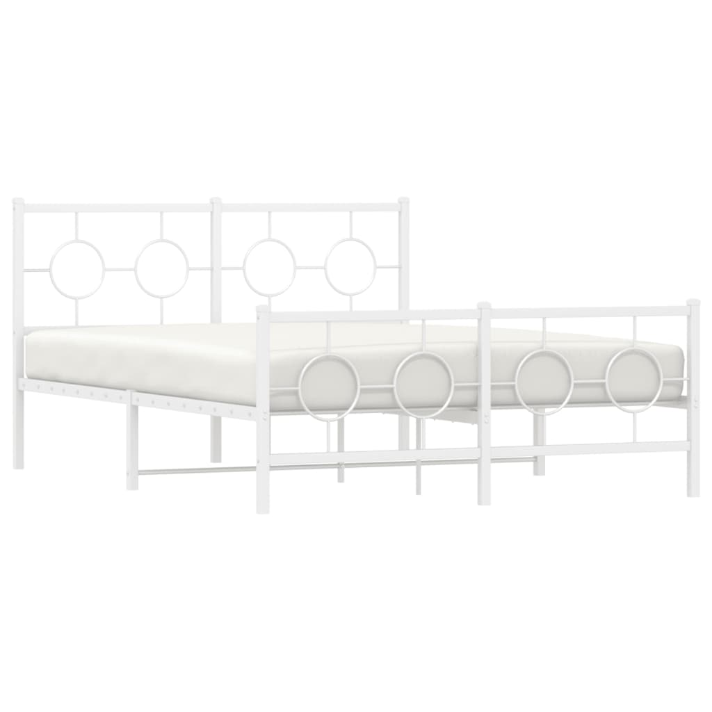 Bedframe met hoofd- en voeteneinde metaal wit 140x190 cm is nu te koop bij PeponiXL, paradijselijk wonen!
