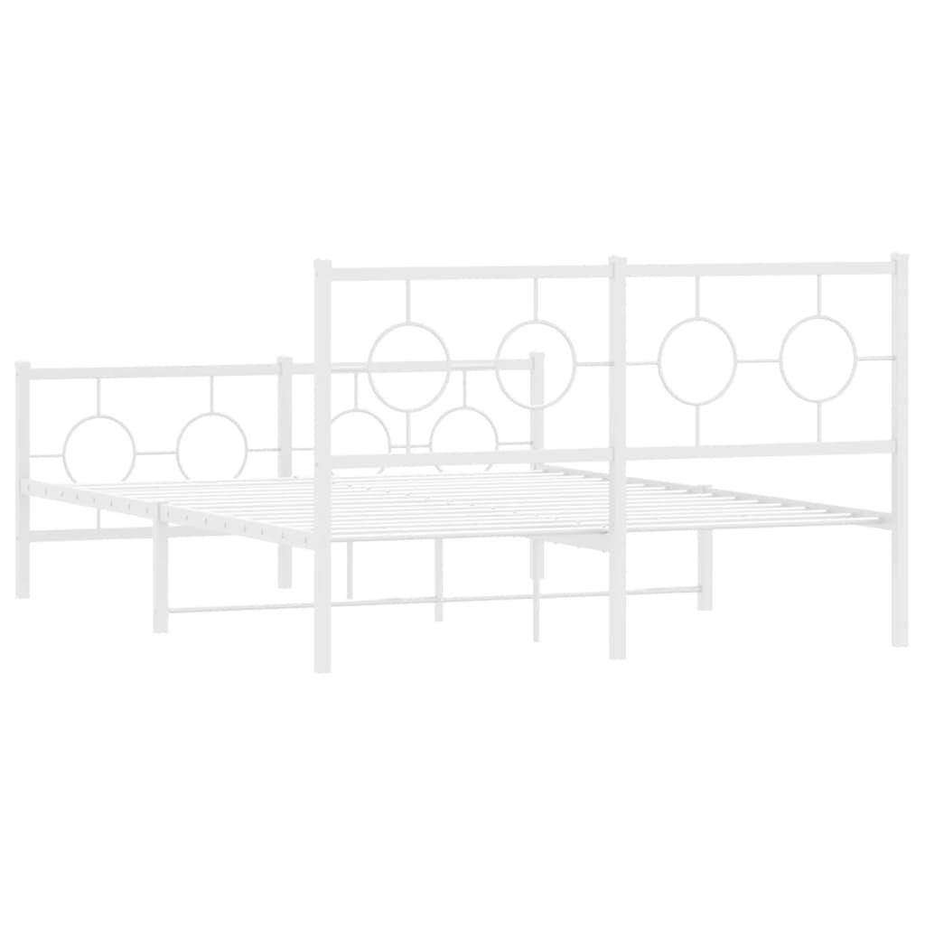 Bedframe met hoofd- en voeteneinde metaal wit 140x190 cm is nu te koop bij PeponiXL, paradijselijk wonen!