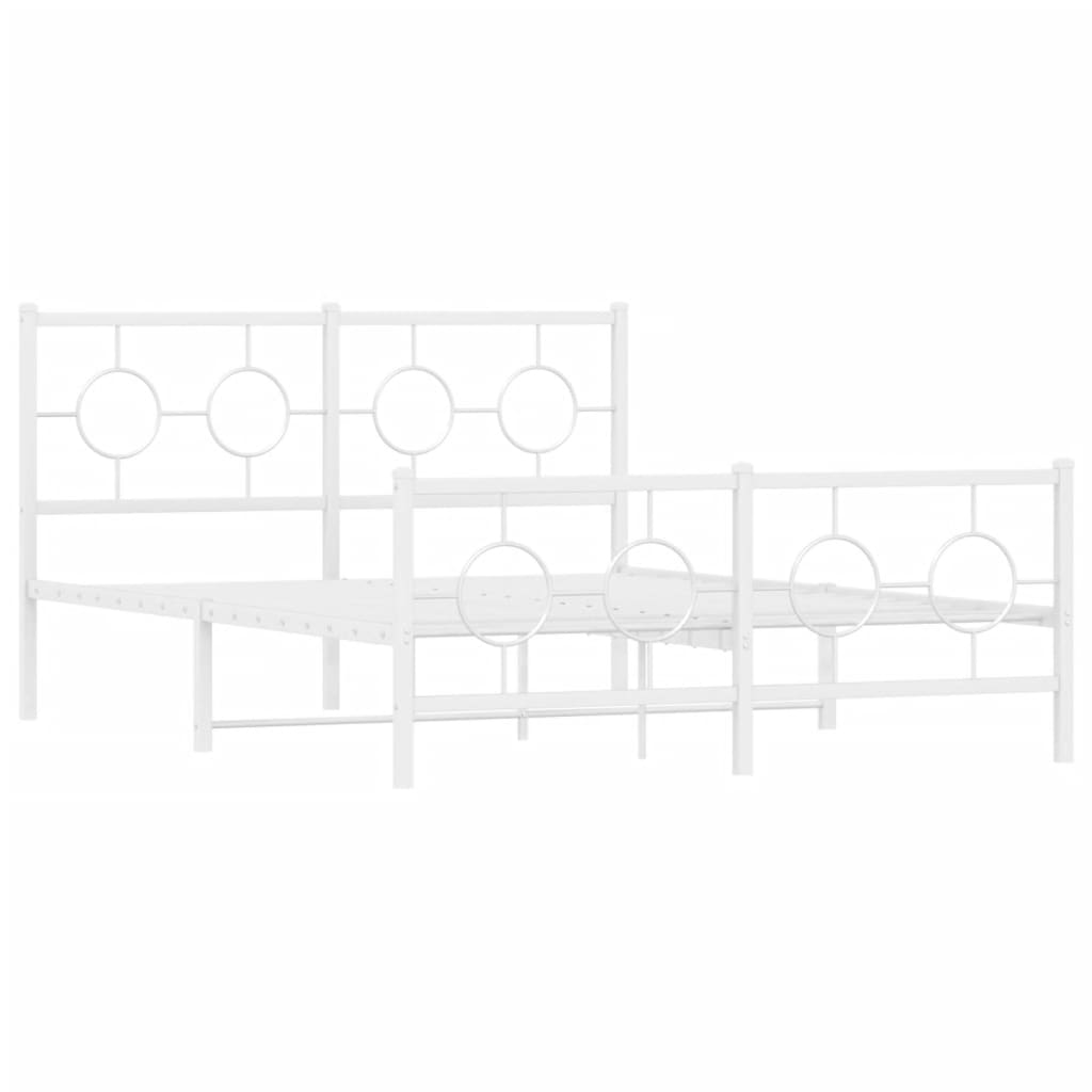 Bedframe met hoofd- en voeteneinde metaal wit 140x200 cm is nu te koop bij PeponiXL, paradijselijk wonen!