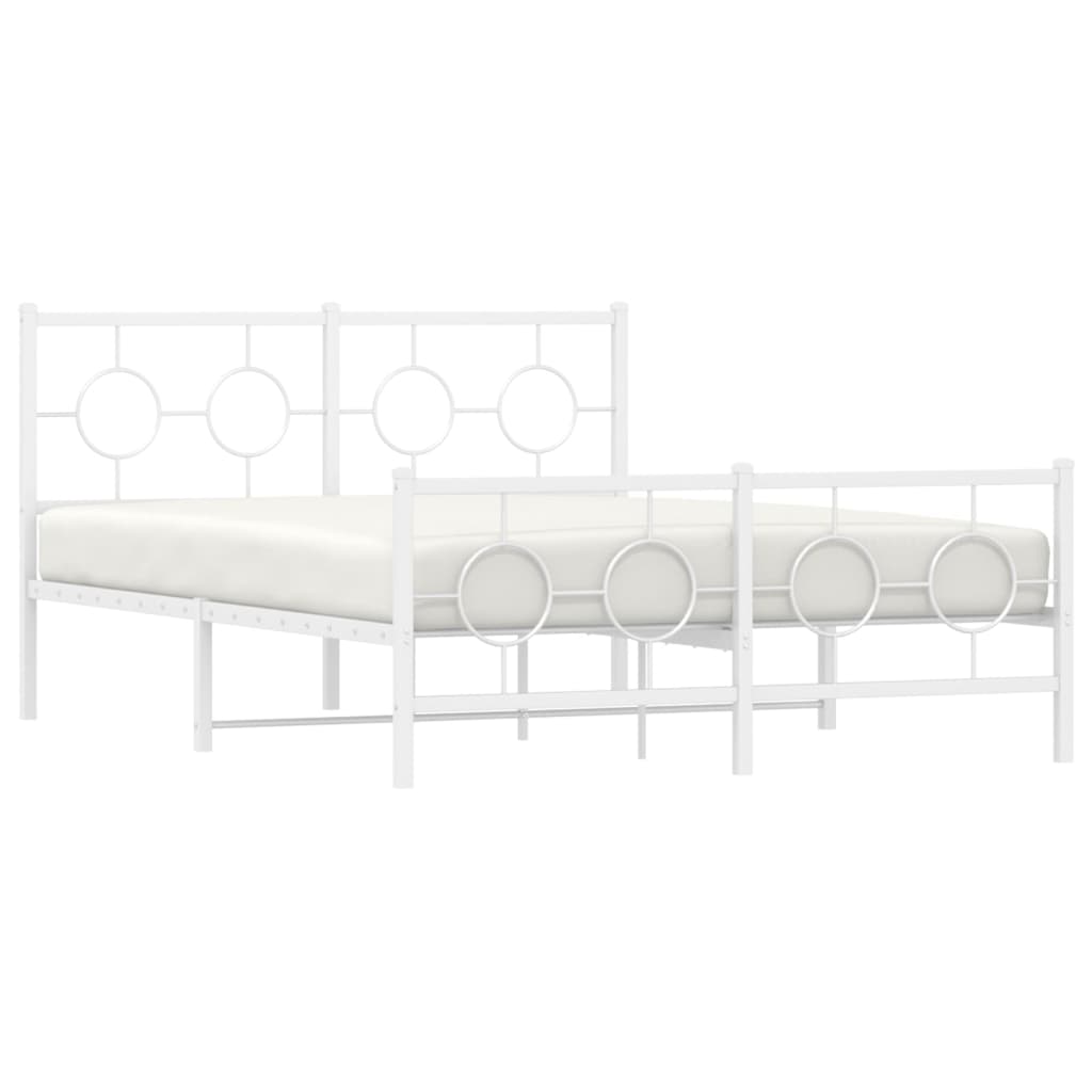 Bedframe met hoofd- en voeteneinde metaal wit 140x200 cm is nu te koop bij PeponiXL, paradijselijk wonen!