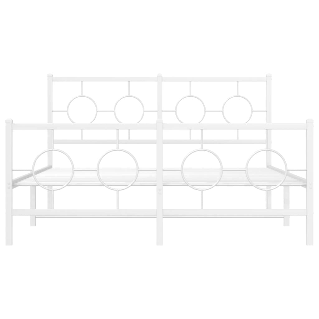 Bedframe met hoofd- en voeteneinde metaal wit 140x200 cm is nu te koop bij PeponiXL, paradijselijk wonen!