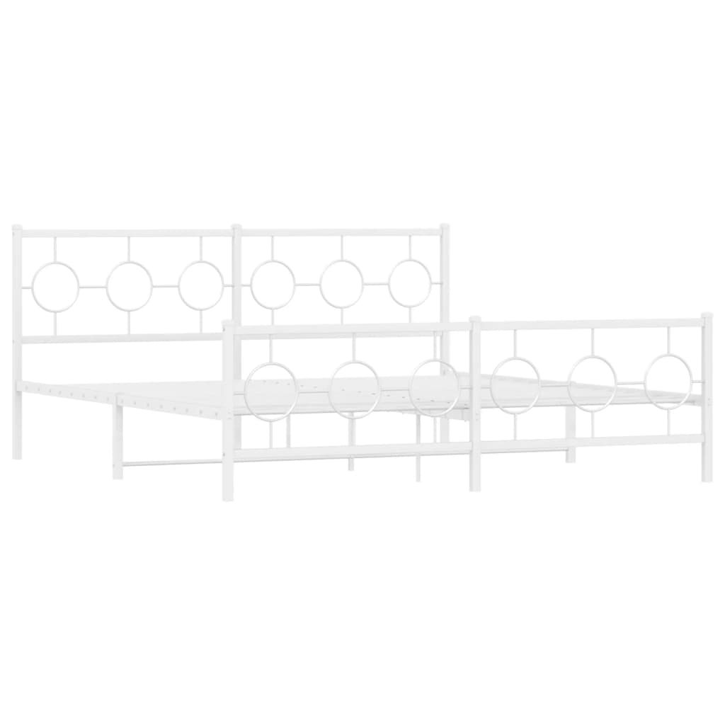 Bedframe met hoofd- en voeteneinde metaal wit 180x200 cm is nu te koop bij PeponiXL, paradijselijk wonen!