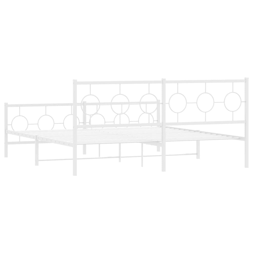 Bedframe met hoofd- en voeteneinde metaal wit 180x200 cm is nu te koop bij PeponiXL, paradijselijk wonen!