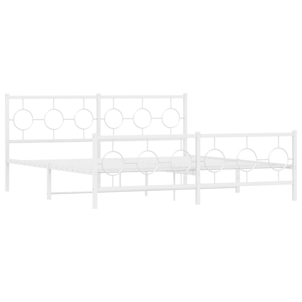 Bedframe met hoofd- en voeteneinde metaal wit 183x213 cm is nu te koop bij PeponiXL, paradijselijk wonen!
