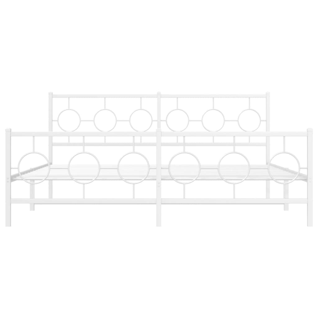 Bedframe met hoofd- en voeteneinde metaal wit 183x213 cm is nu te koop bij PeponiXL, paradijselijk wonen!