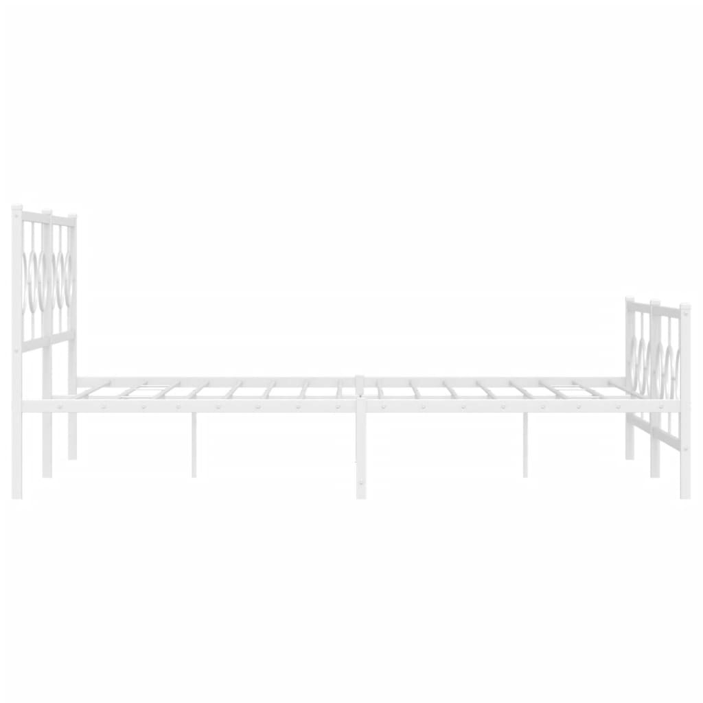 Bedframe met hoofd- en voeteneinde metaal wit 183x213 cm is nu te koop bij PeponiXL, paradijselijk wonen!