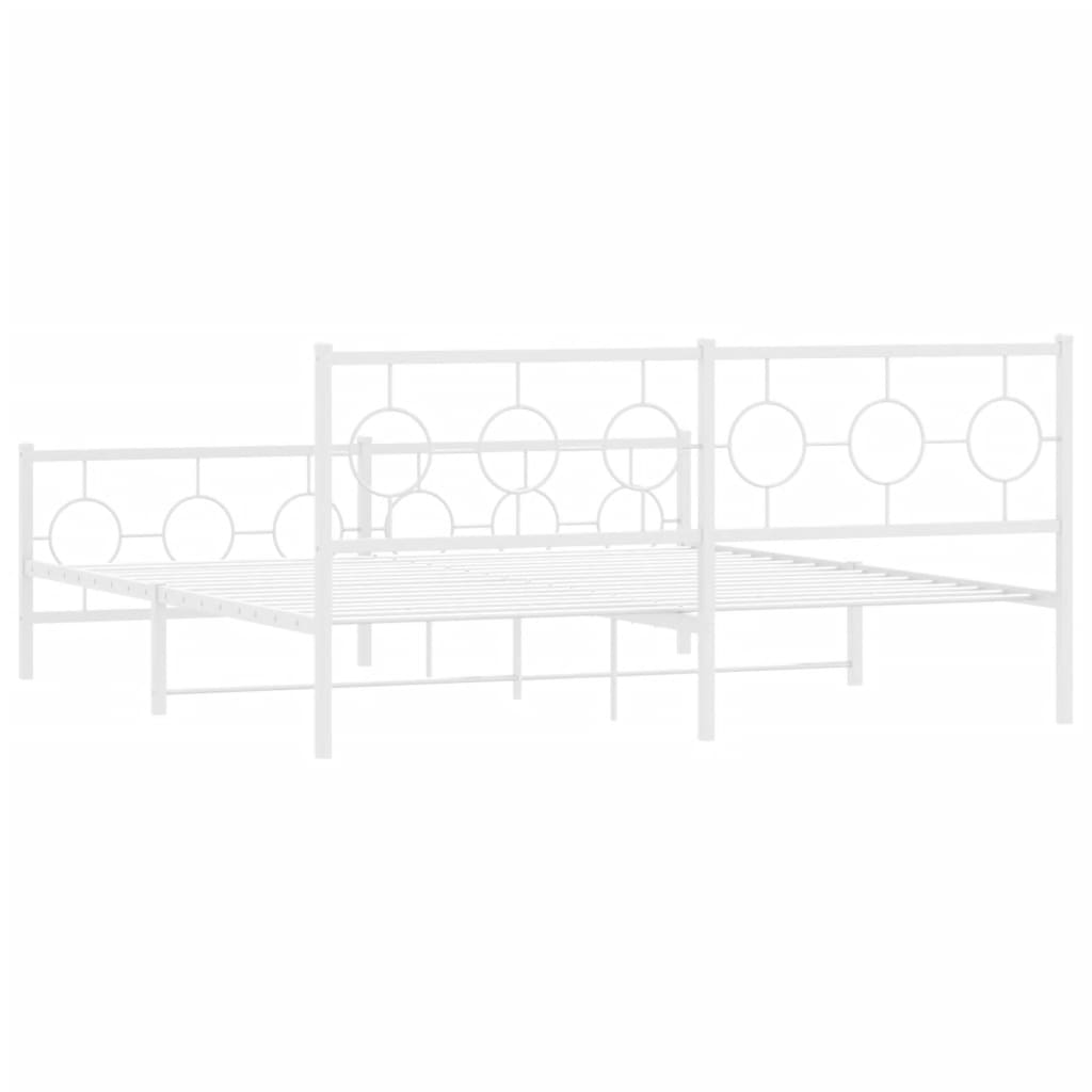 Bedframe met hoofd- en voeteneinde metaal wit 183x213 cm is nu te koop bij PeponiXL, paradijselijk wonen!