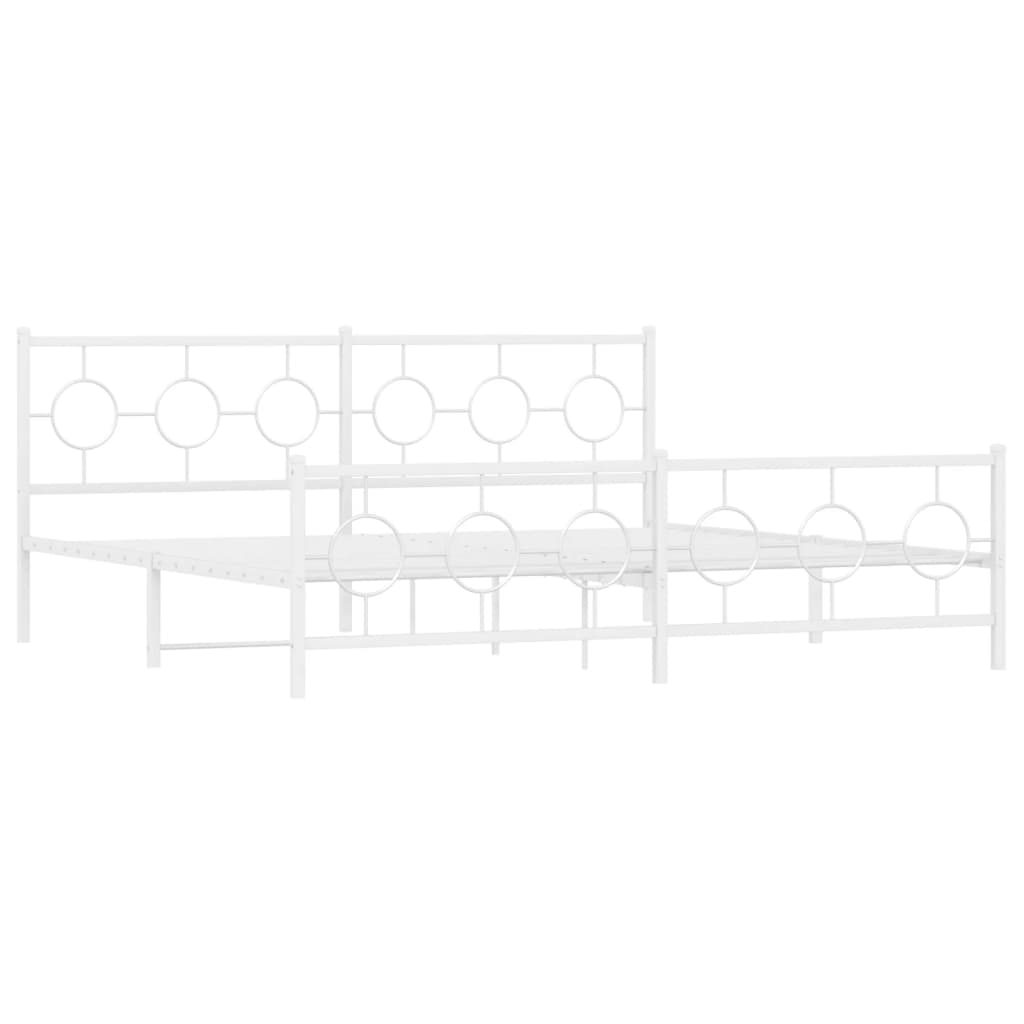 Bedframe met hoofd- en voeteneinde metaal wit 193x203 cm is nu te koop bij PeponiXL, paradijselijk wonen!
