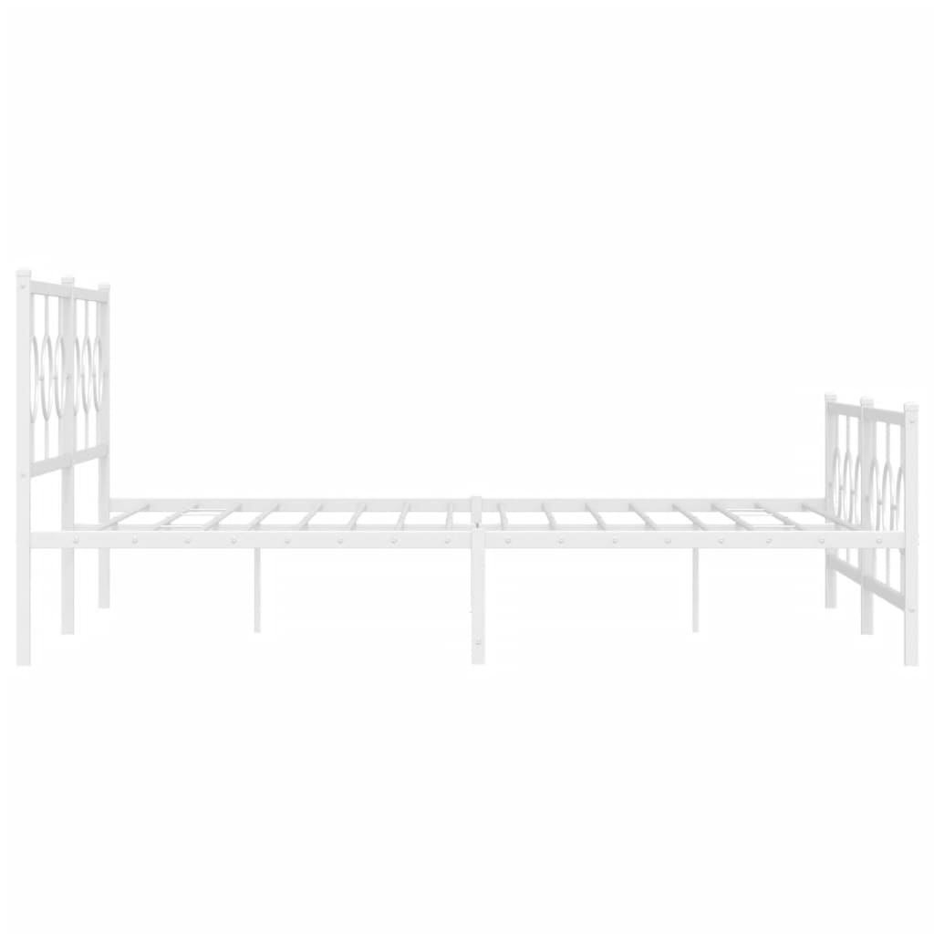Bedframe met hoofd- en voeteneinde metaal wit 193x203 cm is nu te koop bij PeponiXL, paradijselijk wonen!