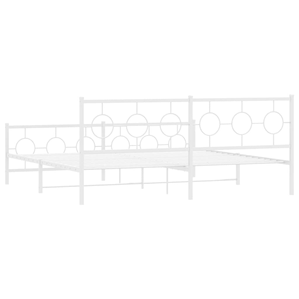 Bedframe met hoofd- en voeteneinde metaal wit 193x203 cm is nu te koop bij PeponiXL, paradijselijk wonen!