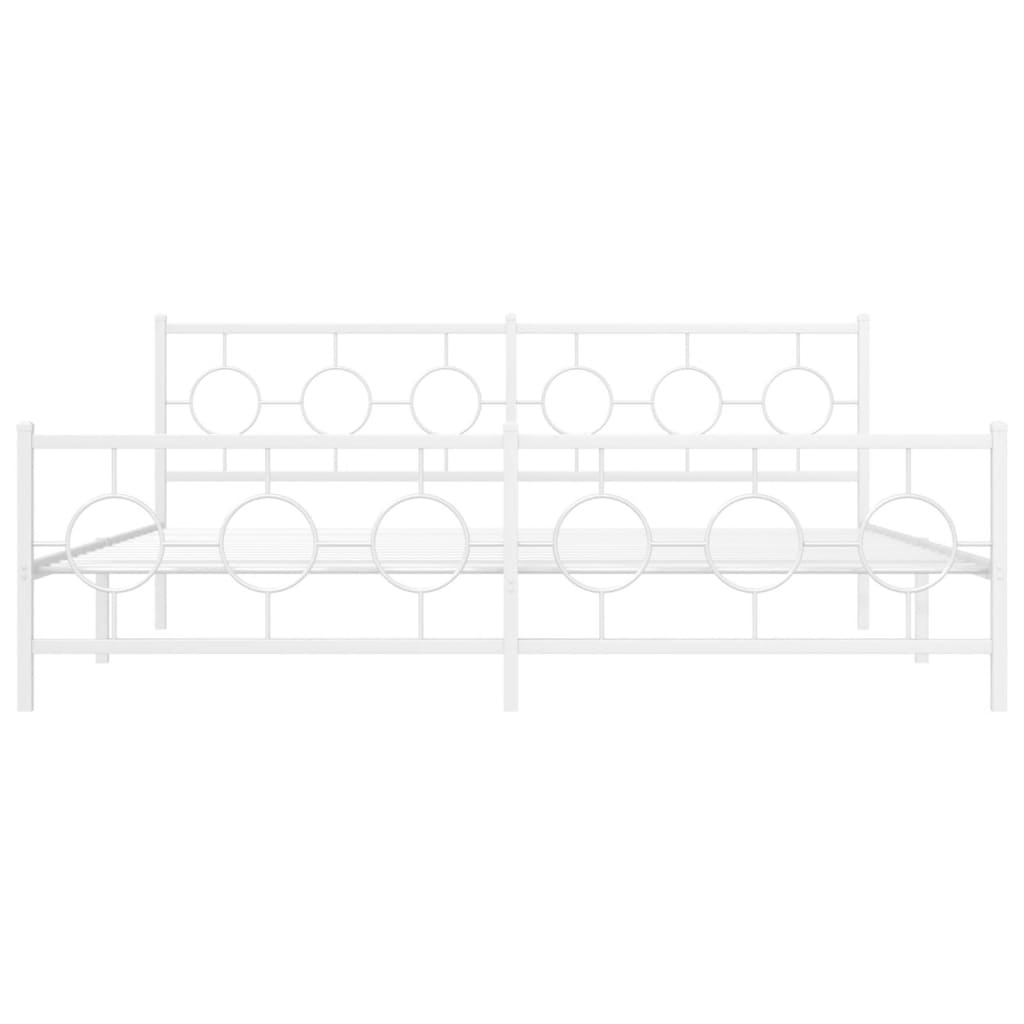 Bedframe met hoofd- en voeteneinde metaal wit 200x200 cm is nu te koop bij PeponiXL, paradijselijk wonen!