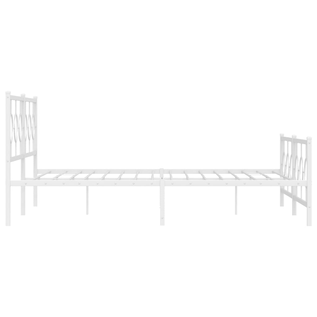 Bedframe met hoofd- en voeteneinde metaal wit 200x200 cm is nu te koop bij PeponiXL, paradijselijk wonen!