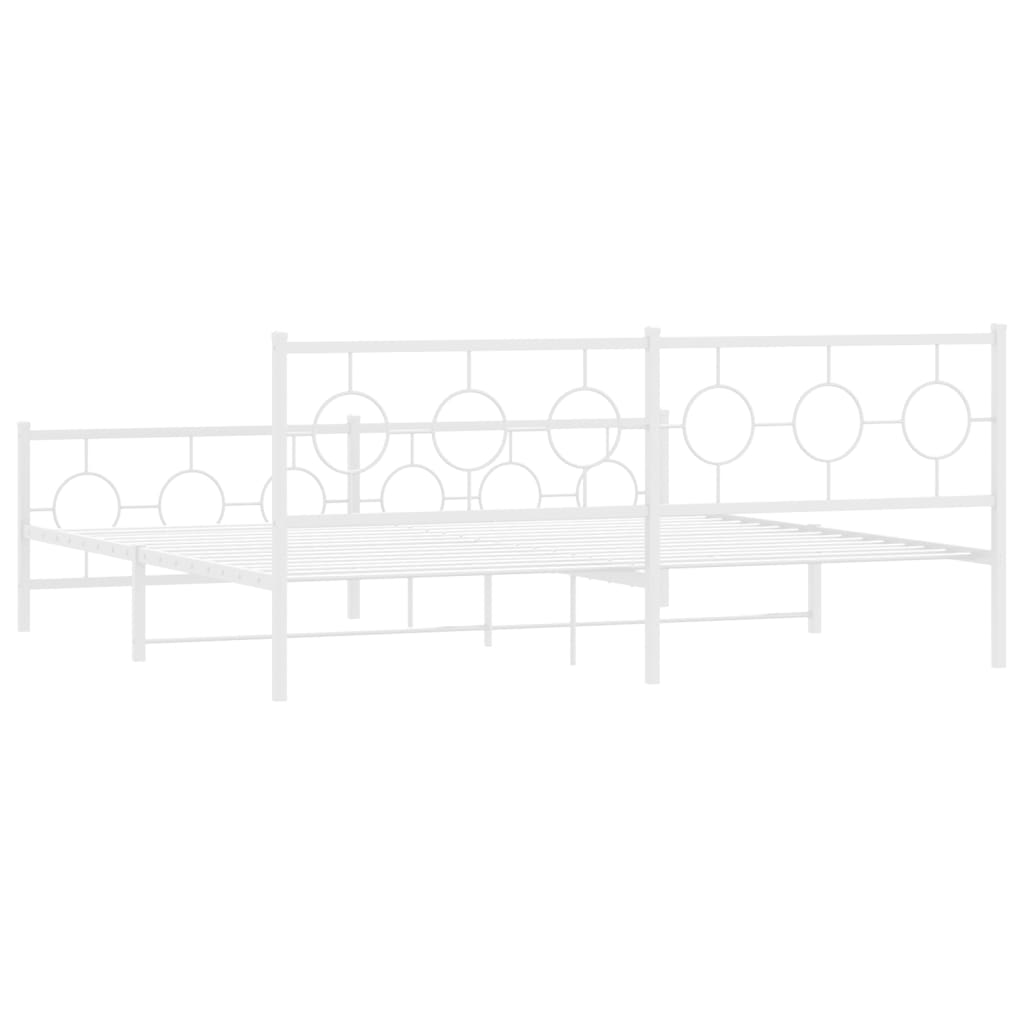 Bedframe met hoofd- en voeteneinde metaal wit 200x200 cm is nu te koop bij PeponiXL, paradijselijk wonen!