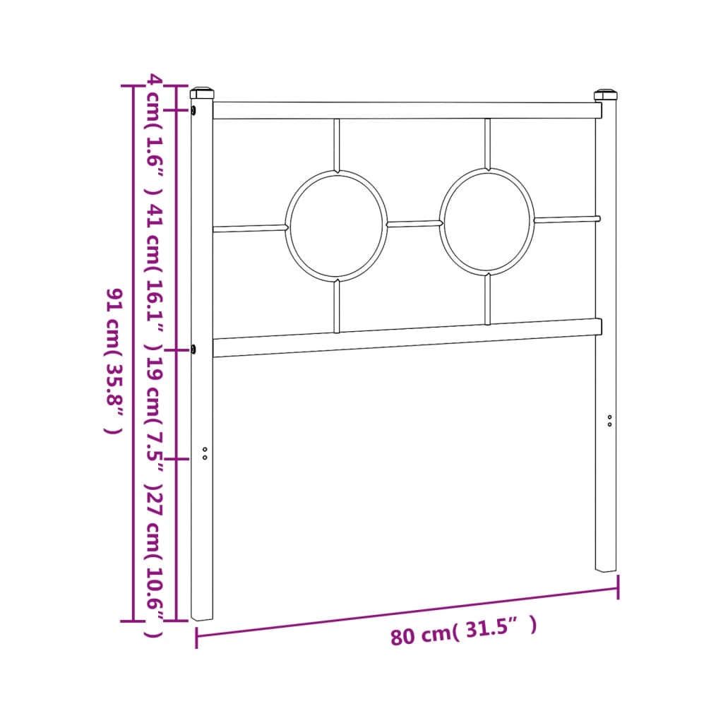 Vervangend hoofdbord 75 cm metaal wit is nu te koop bij PeponiXL, paradijselijk wonen!
