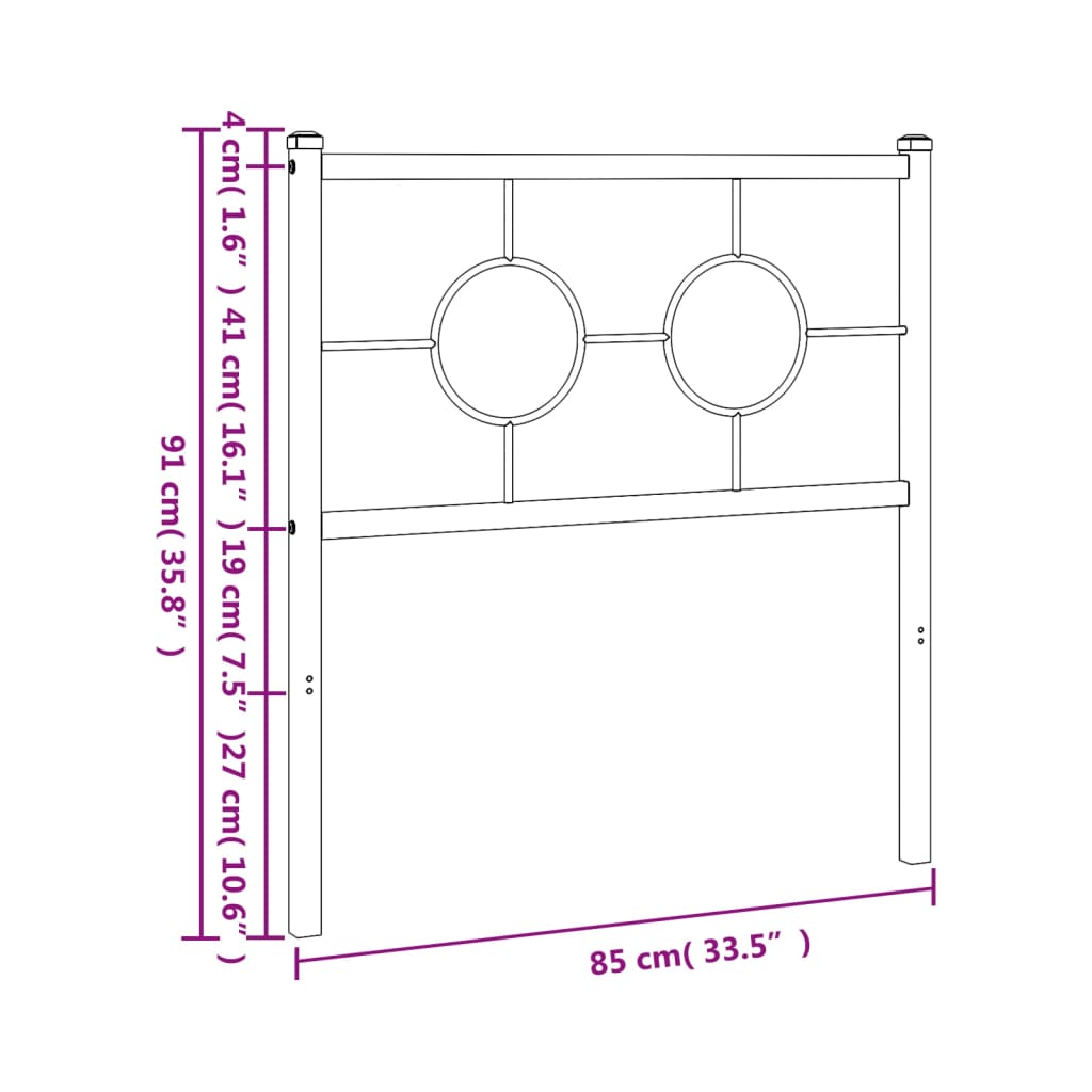 Vervangend hoofdbord 80 cm metaal wit is nu te koop bij PeponiXL, paradijselijk wonen!