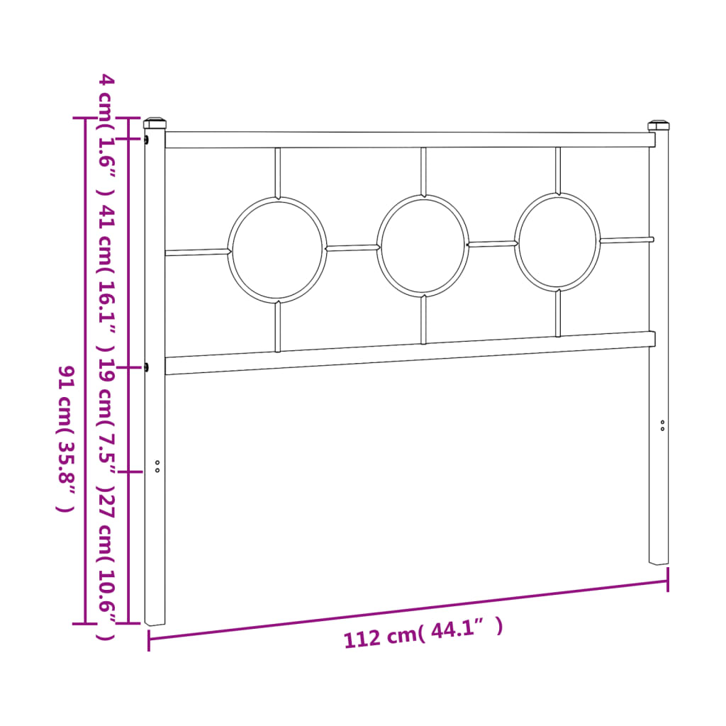 Vervangend hoofdbord 107 cm metaal wit is nu te koop bij PeponiXL, paradijselijk wonen!