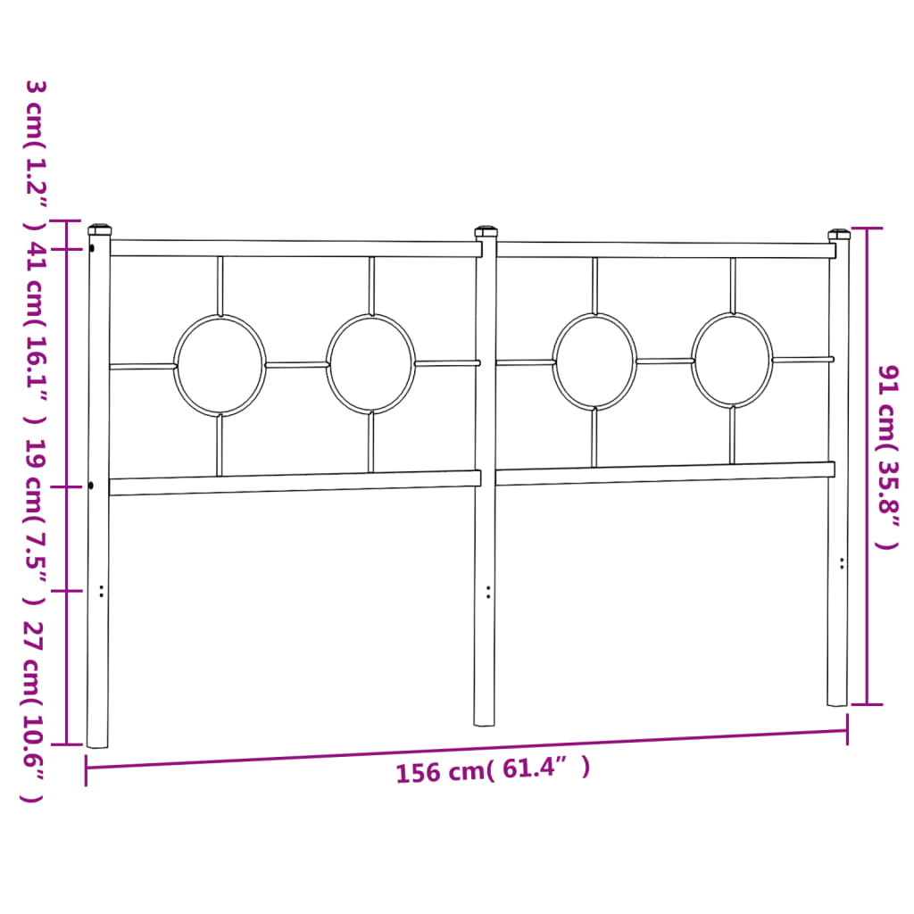 Vervangend hoofdbord 150 cm metaal wit is nu te koop bij PeponiXL, paradijselijk wonen!