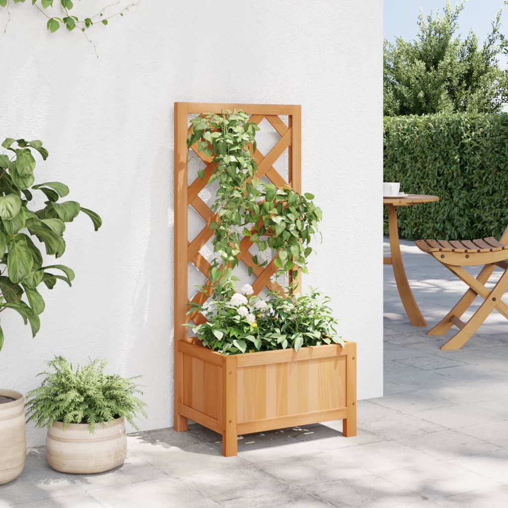 Plantenbak met latwerk massief vurenhout bruin is nu te koop bij PeponiXL, paradijselijk wonen!